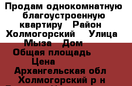 Продам однокомнатную благоустроенную квартиру › Район ­ Холмогорский  › Улица ­ Мыза › Дом ­ 31 › Общая площадь ­ 35 › Цена ­ 800 000 - Архангельская обл., Холмогорский р-н, Емецк с. Недвижимость » Квартиры продажа   . Архангельская обл.